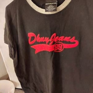 DKNY Jeans mens medium short sleeve black ringer t-shirt